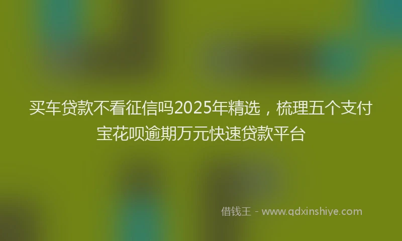 买车贷款不看征信吗2025年精选，梳理五个支付宝花呗逾期万元快速贷款平台