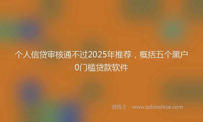 个人信贷审核通不过2025年推荐，概括五个黑户0门槛贷款软件