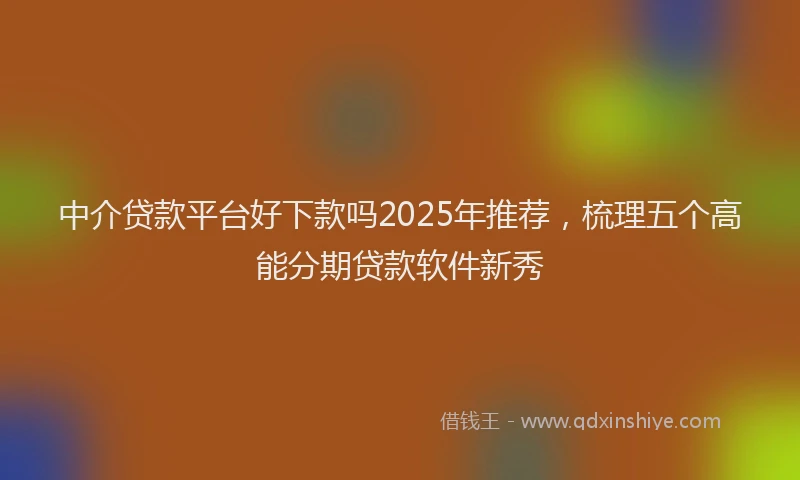 中介贷款平台好下款吗2025年推荐，梳理五个高能分期贷款软件新秀