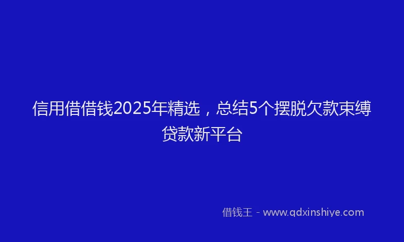 信用借借钱2025年精选，总结5个摆脱欠款束缚贷款新平台