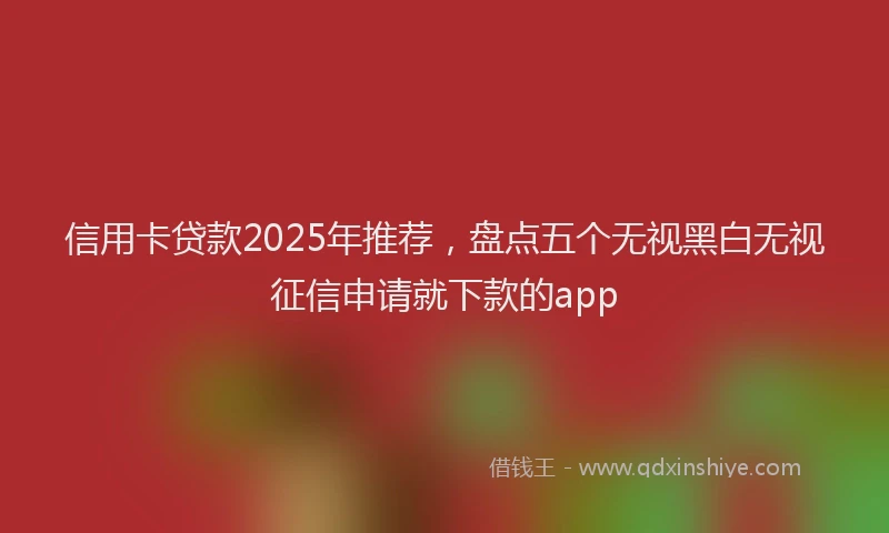 信用卡贷款2025年推荐，盘点五个无视黑白无视征信申请就下款的app