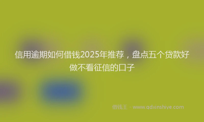 信用逾期如何借钱2025年推荐，盘点五个贷款好做不看征信的口子