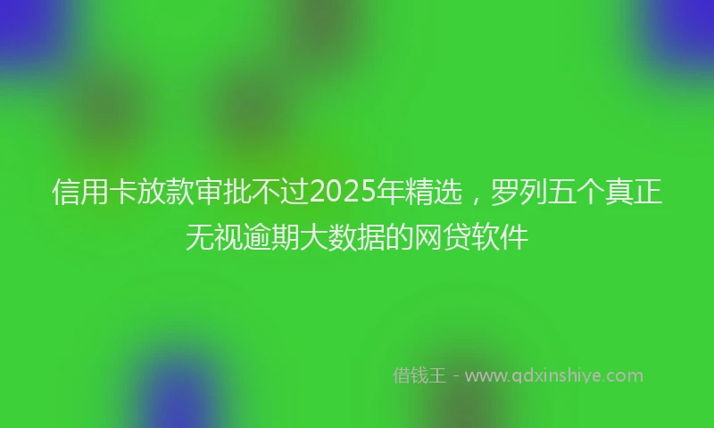信用卡放款审批不过2025年精选，罗列五个真正无视逾期大数据的网贷软件