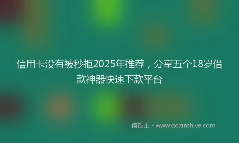 信用卡没有被秒拒2025年推荐，分享五个18岁借款神器快速下款平台