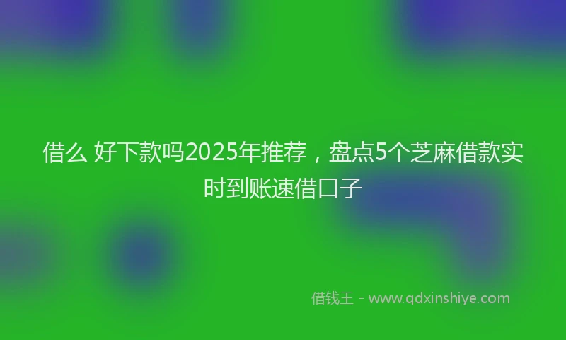 借么 好下款吗2025年推荐，盘点5个芝麻借款实时到账速借口子
