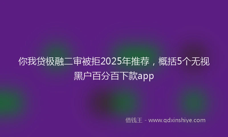 你我贷极融二审被拒2025年推荐，概括5个无视黑户百分百下款app