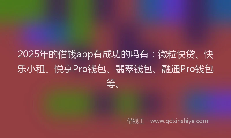 2025年的借钱app有成功的吗有：微粒快贷、快乐小租、悦享Pro钱包、翡翠钱包、融通Pro钱包等。