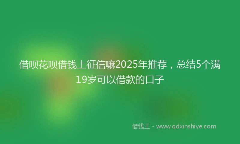 借呗花呗借钱上征信嘛2025年推荐，总结5个满19岁可以借款的口子