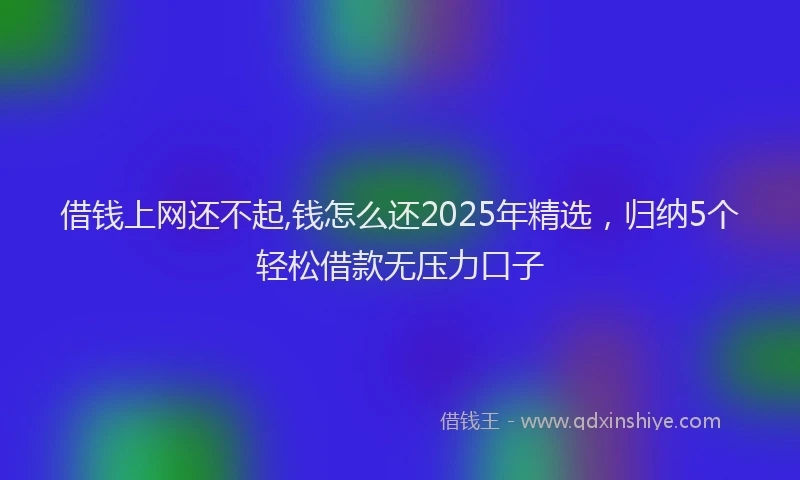 借钱上网还不起,钱怎么还2025年精选，归纳5个轻松借款无压力口子