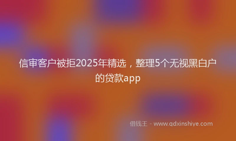 信审客户被拒2025年精选，整理5个无视黑白户的贷款app
