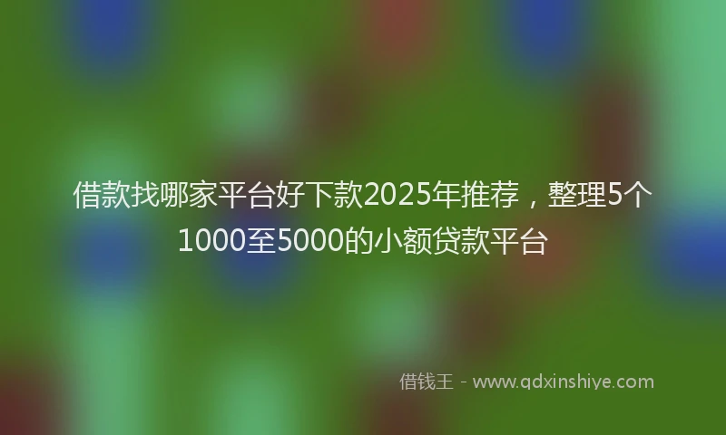 借款找哪家平台好下款2025年推荐，整理5个1000至5000的小额贷款平台