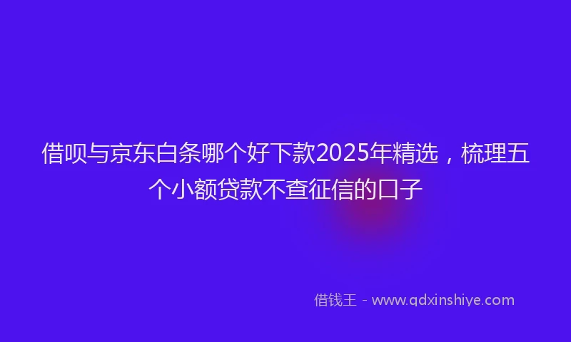 借呗与京东白条哪个好下款2025年精选，梳理五个小额贷款不查征信的口子