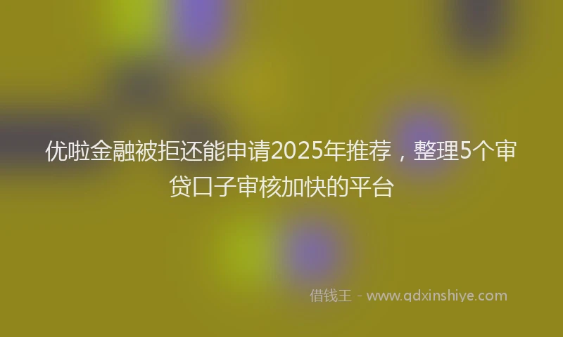优啦金融被拒还能申请2025年推荐，整理5个审贷口子审核加快的平台
