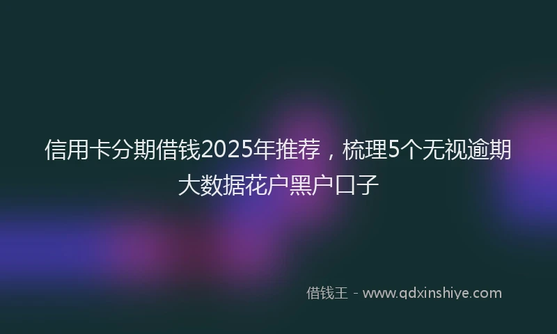 信用卡分期借钱2025年推荐，梳理5个无视逾期大数据花户黑户口子