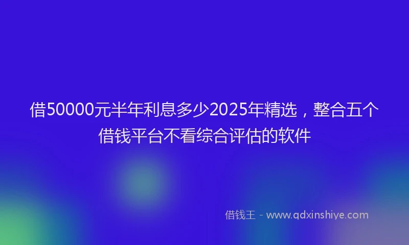 借50000元半年利息多少2025年精选，整合五个借钱平台不看综合评估的软件