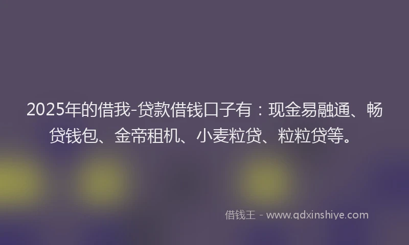 2025年的借我-贷款借钱口子有：现金易融通、畅贷钱包、金帝租机、小麦粒贷、粒粒贷等。