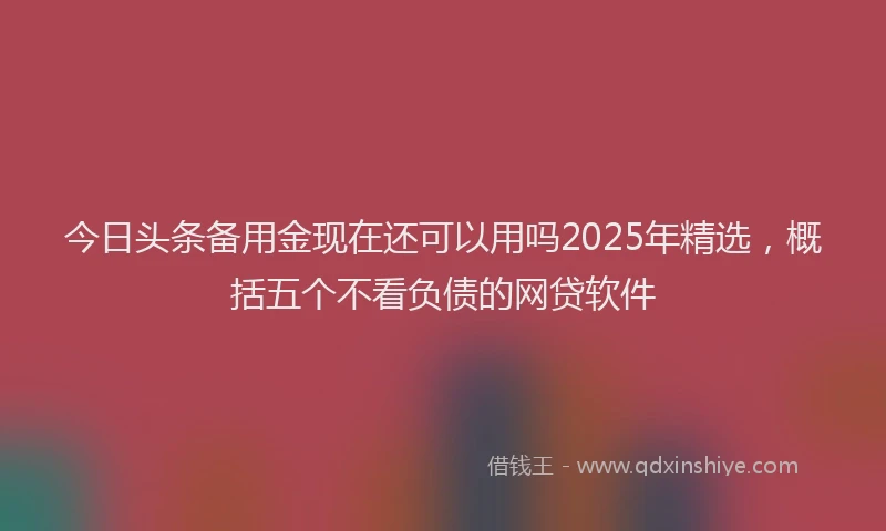 今日头条备用金现在还可以用吗2025年精选，概括五个不看负债的网贷软件