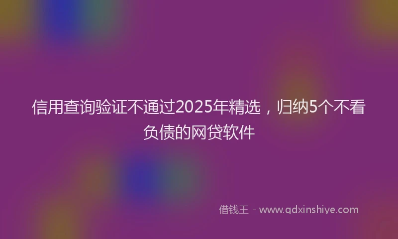 信用查询验证不通过2025年精选，归纳5个不看负债的网贷软件