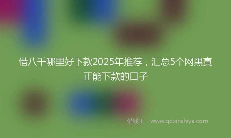 借八千哪里好下款2025年推荐，汇总5个网黑真正能下款的口子