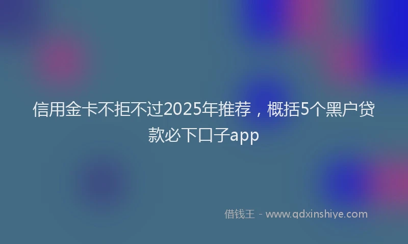 信用金卡不拒不过2025年推荐，概括5个黑户贷款必下口子app