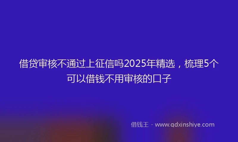 借贷审核不通过上征信吗2025年精选，梳理5个可以借钱不用审核的口子