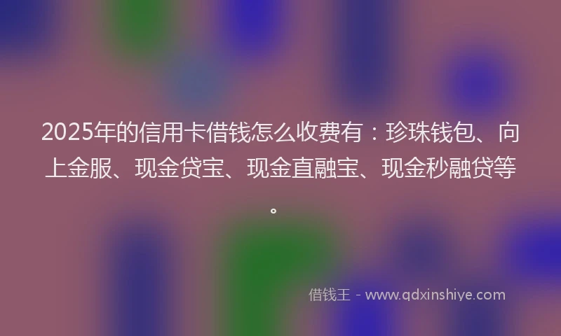 2025年的信用卡借钱怎么收费有：珍珠钱包、向上金服、现金贷宝、现金直融宝、现金秒融贷等。