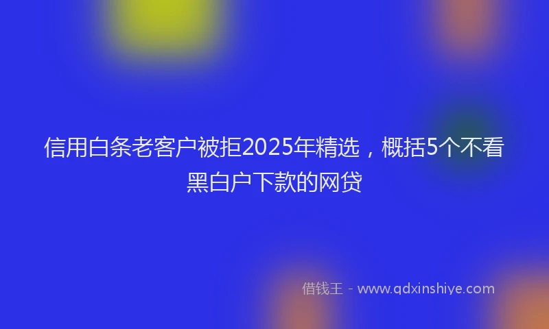 信用白条老客户被拒2025年精选，概括5个不看黑白户下款的网贷