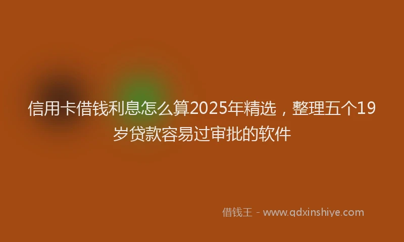 信用卡借钱利息怎么算2025年精选，整理五个19岁贷款容易过审批的软件