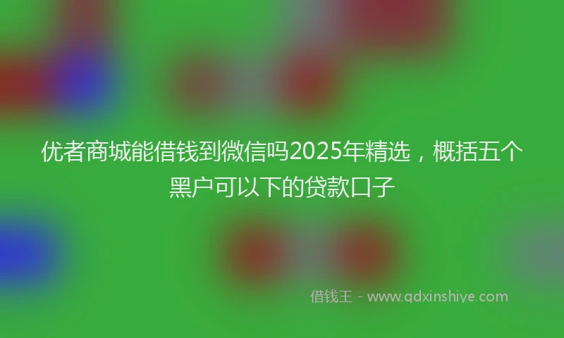 优者商城能借钱到微信吗2025年精选，概括五个黑户可以下的贷款口子