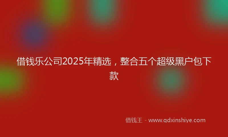 借钱乐公司2025年精选，整合五个超级黑户包下款