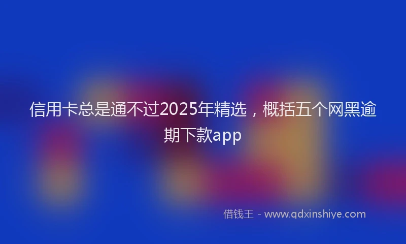信用卡总是通不过2025年精选，概括五个网黑逾期下款app