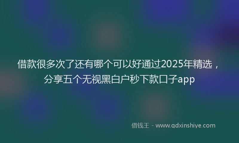 借款很多次了还有哪个可以好通过2025年精选，分享五个无视黑白户秒下款口子app