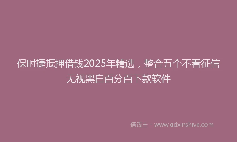保时捷抵押借钱2025年精选，整合五个不看征信无视黑白百分百下款软件
