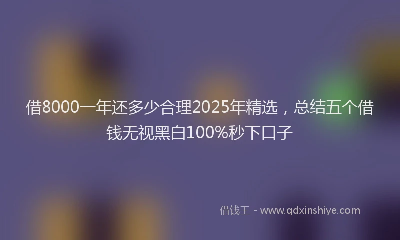 借8000一年还多少合理2025年精选，总结五个借钱无视黑白100%秒下口子