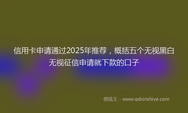 信用卡申请通过2025年推荐，概括五个无视黑白无视征信申请就下款的口子