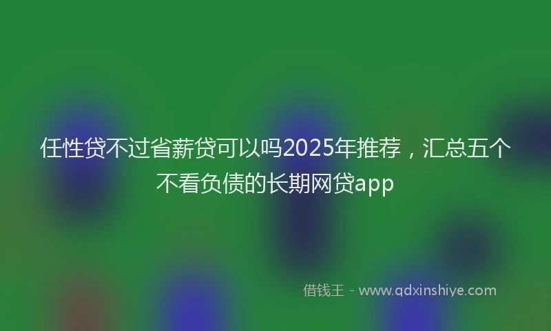 任性贷不过省薪贷可以吗2025年推荐，汇总五个不看负债的长期网贷app