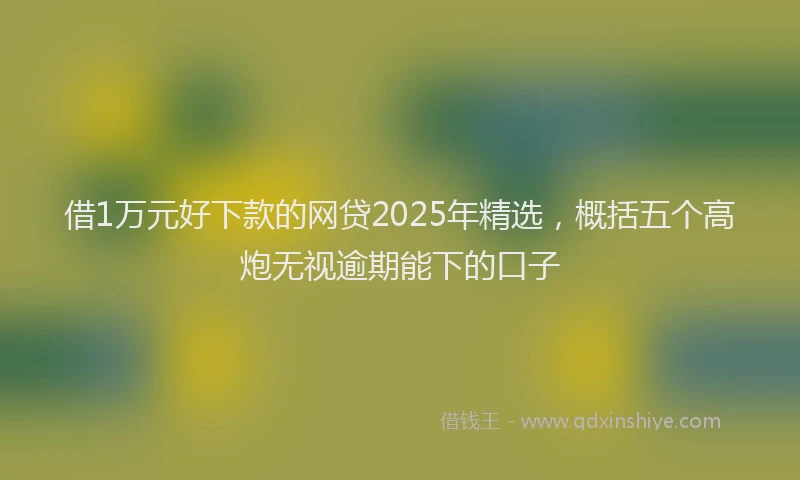 借1万元好下款的网贷2025年精选，概括五个高炮无视逾期能下的口子