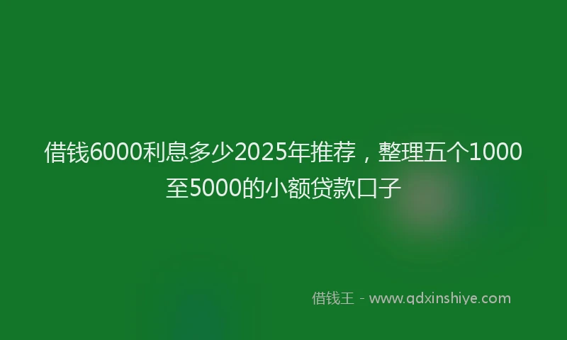 借钱6000利息多少2025年推荐，整理五个1000至5000的小额贷款口子