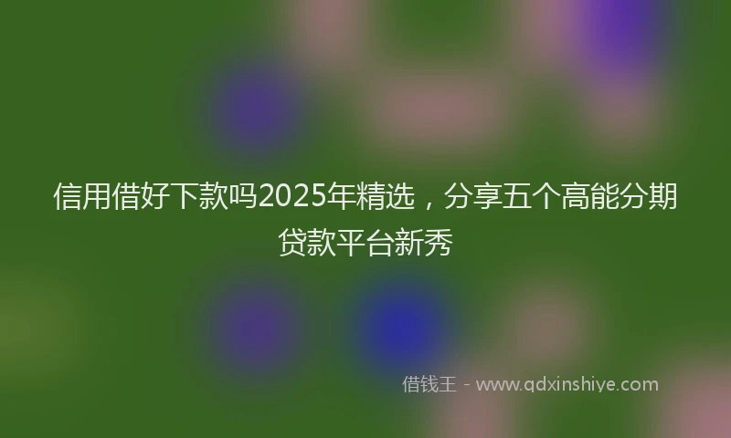 信用借好下款吗2025年精选，分享五个高能分期贷款平台新秀