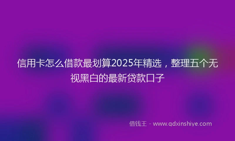 信用卡怎么借款最划算2025年精选，整理五个无视黑白的最新贷款口子