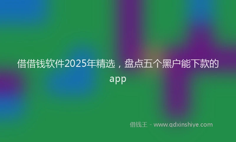 借借钱软件2025年精选，盘点五个黑户能下款的app