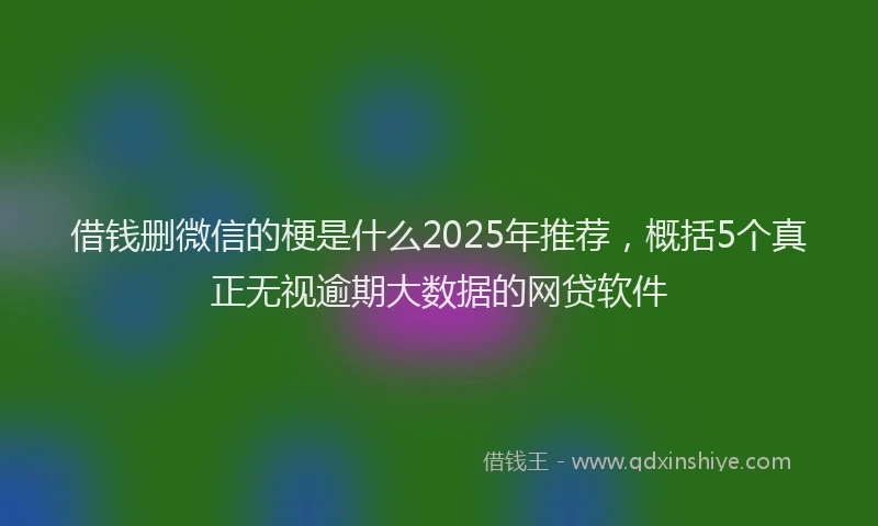 借钱删微信的梗是什么2025年推荐，概括5个真正无视逾期大数据的网贷软件