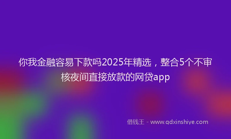 你我金融容易下款吗2025年精选，整合5个不审核夜间直接放款的网贷app