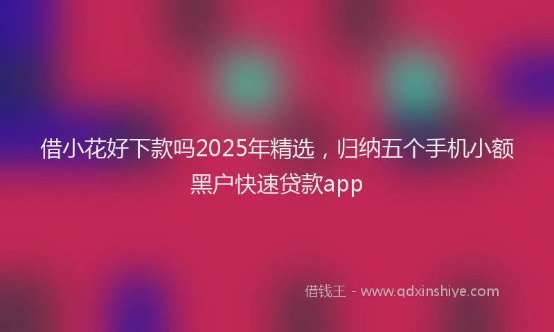 借小花好下款吗2025年精选，归纳五个手机小额黑户快速贷款app