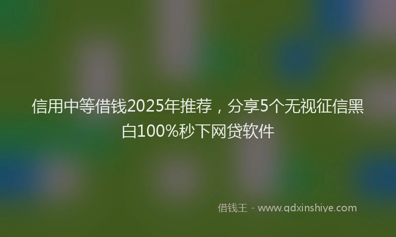 信用中等借钱2025年推荐，分享5个无视征信黑白100%秒下网贷软件