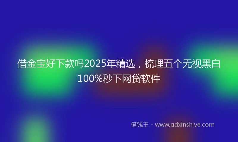 借金宝好下款吗2025年精选，梳理五个无视黑白100%秒下网贷软件