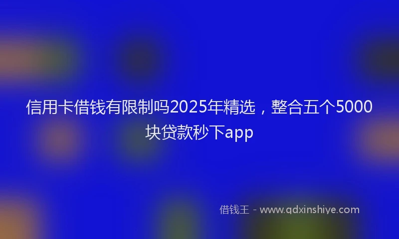 信用卡借钱有限制吗2025年精选，整合五个5000块贷款秒下app