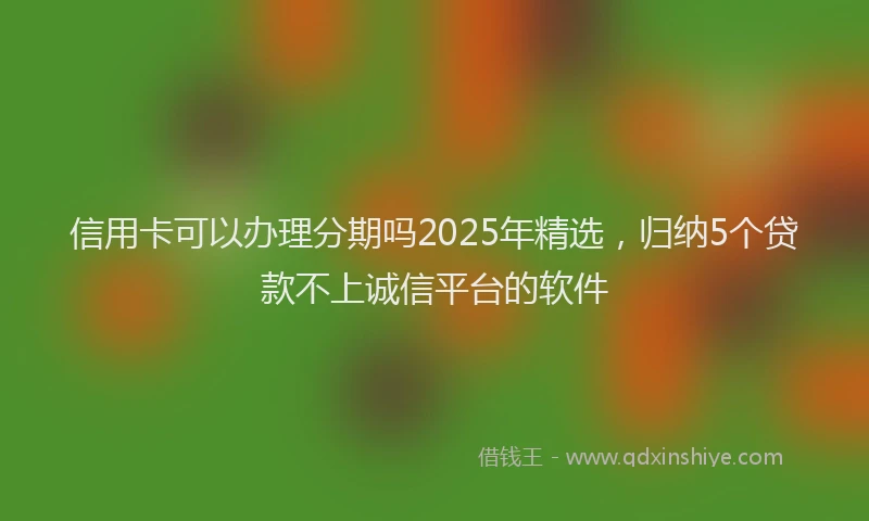 信用卡可以办理分期吗2025年精选，归纳5个贷款不上诚信平台的软件