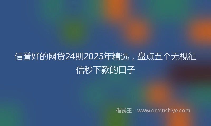 信誉好的网贷24期2025年精选，盘点五个无视征信秒下款的口子