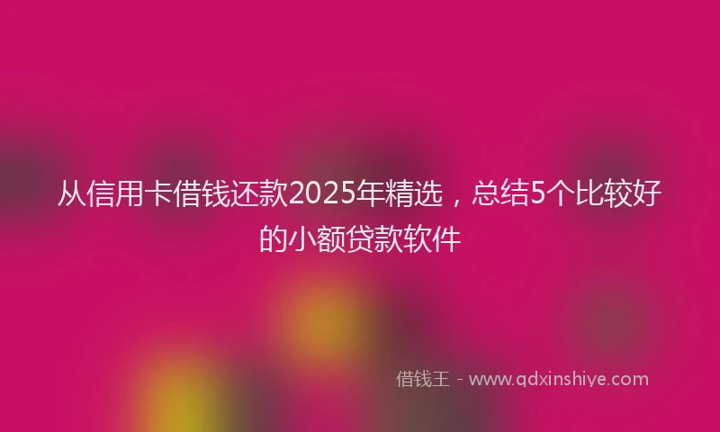 从信用卡借钱还款2025年精选，总结5个比较好的小额贷款软件